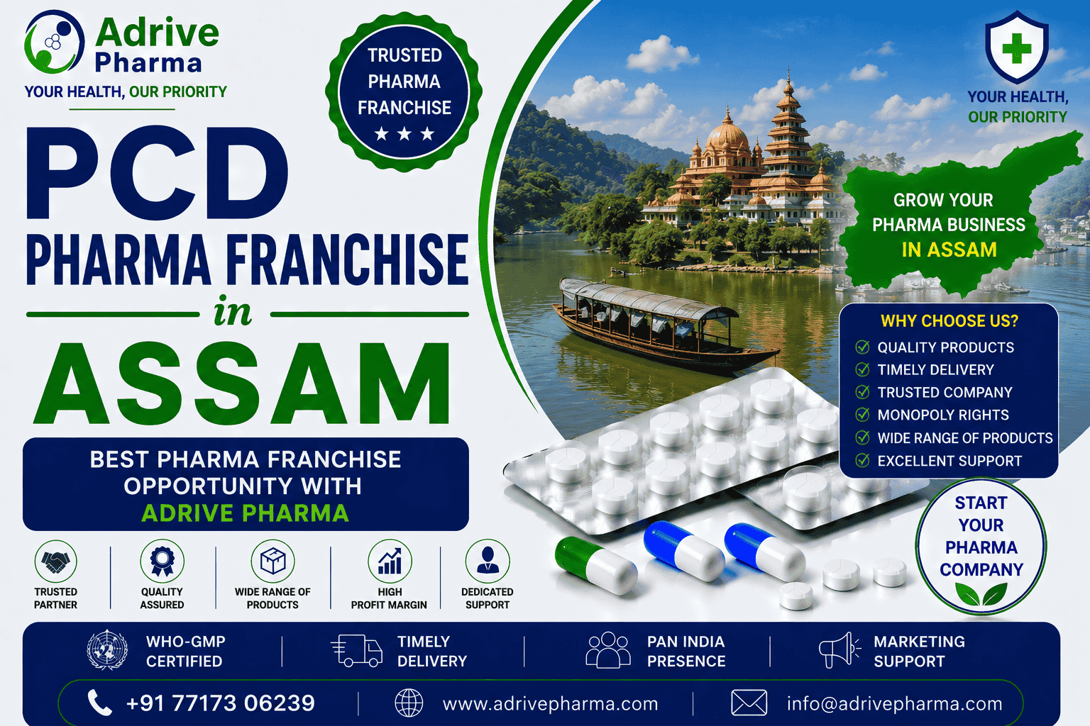 PCD Pharma Franchise in Assam – Best Pharma Franchise Opportunity with Adrive Pharma