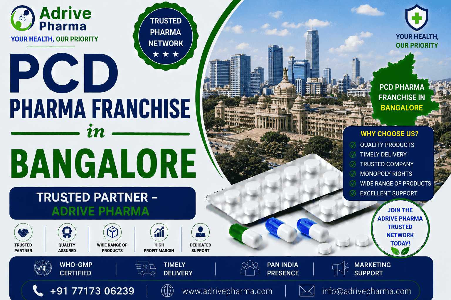 PCD Pharma Franchise in Bangalore Trusted Partner – Adrive Pharma
