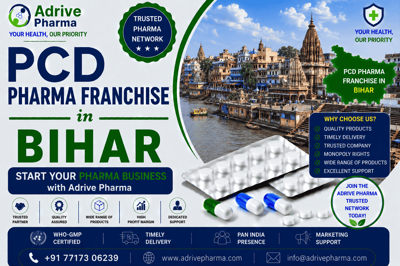 PCD Pharma Franchise in Bihar – Start Your Pharma Business with Adrive Pharma