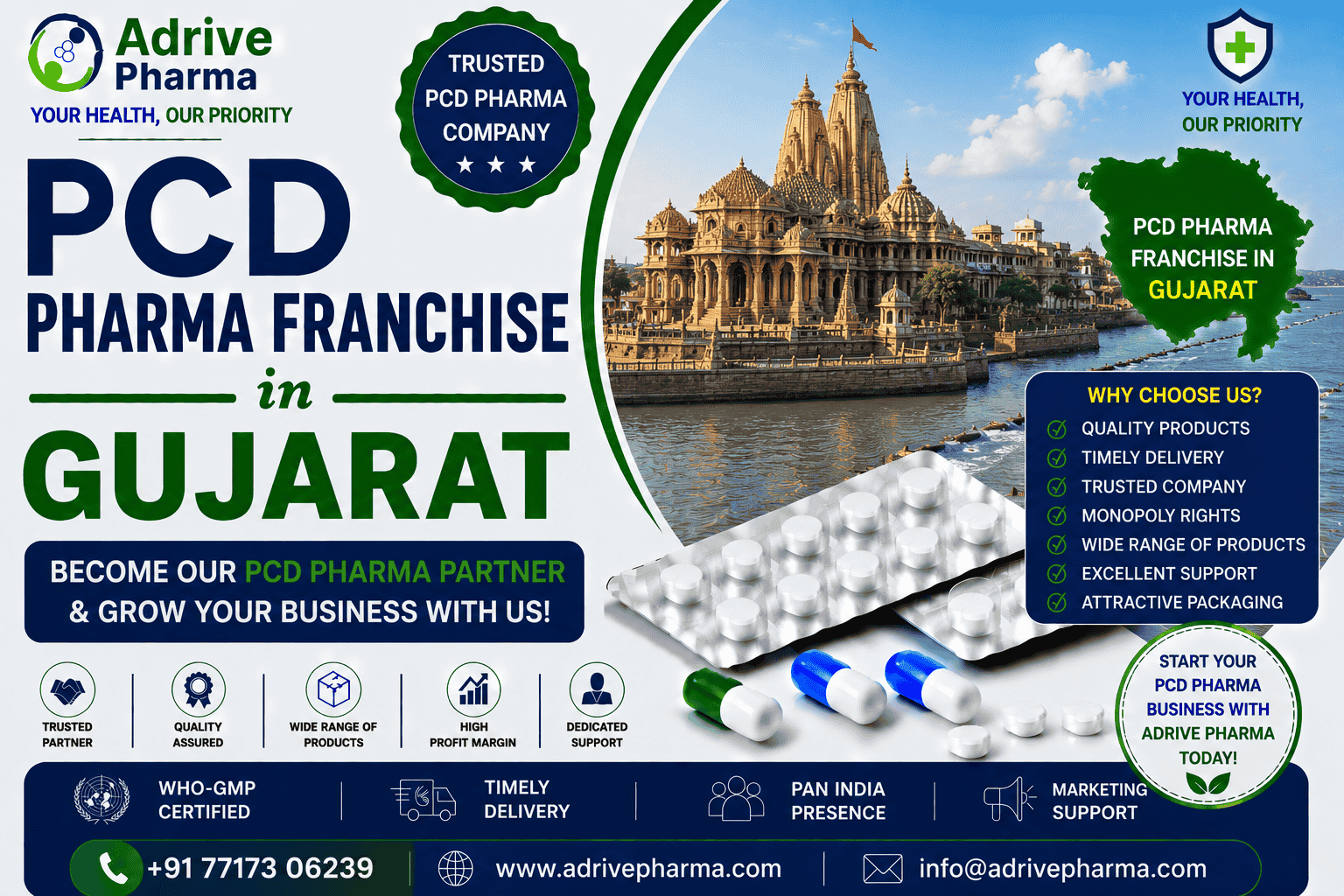 PCD Pharma Franchise in Gujarat – Trusted PCD Pharma Company – Adrive Pharma