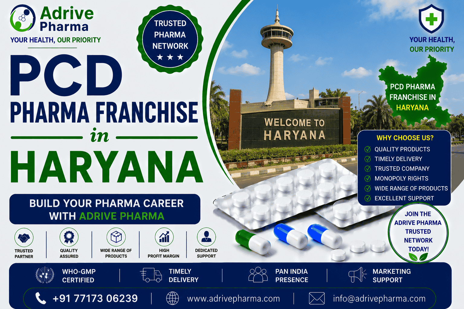 PCD Pharma Franchise in Haryana Build Your Pharma Career with Adrive Pharma