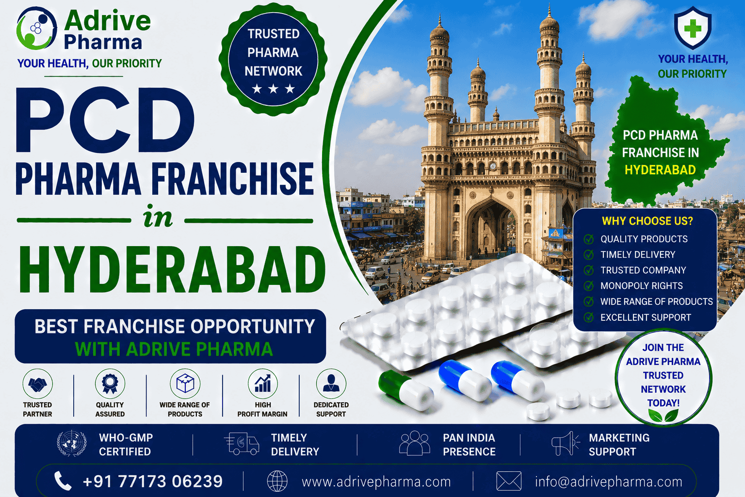 PCD Pharma Franchise in Hyderabad Best Franchise Opportunity with Adrive Pharma