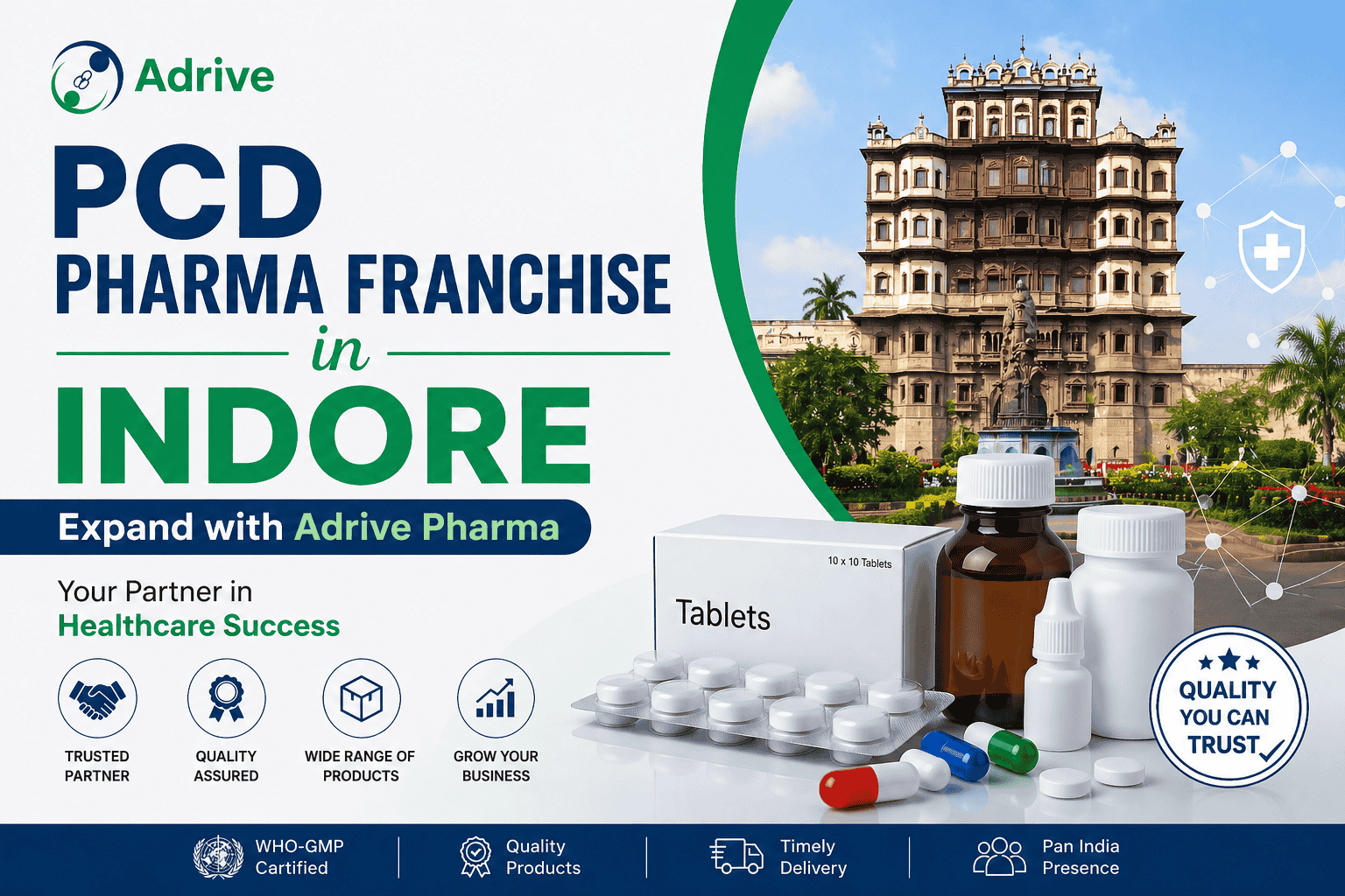 PCD Pharma Franchise in Indore – Expand with Adrive Pharma