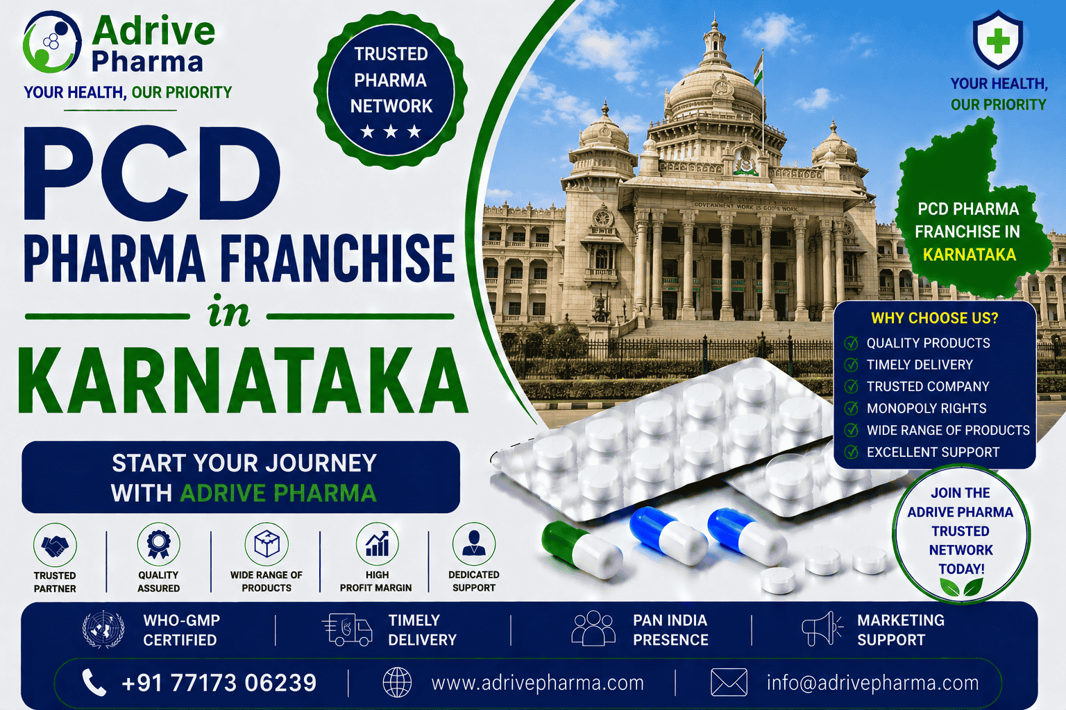 PCD Pharma Franchise in Karnataka Start Your Journey with Adrive Pharma