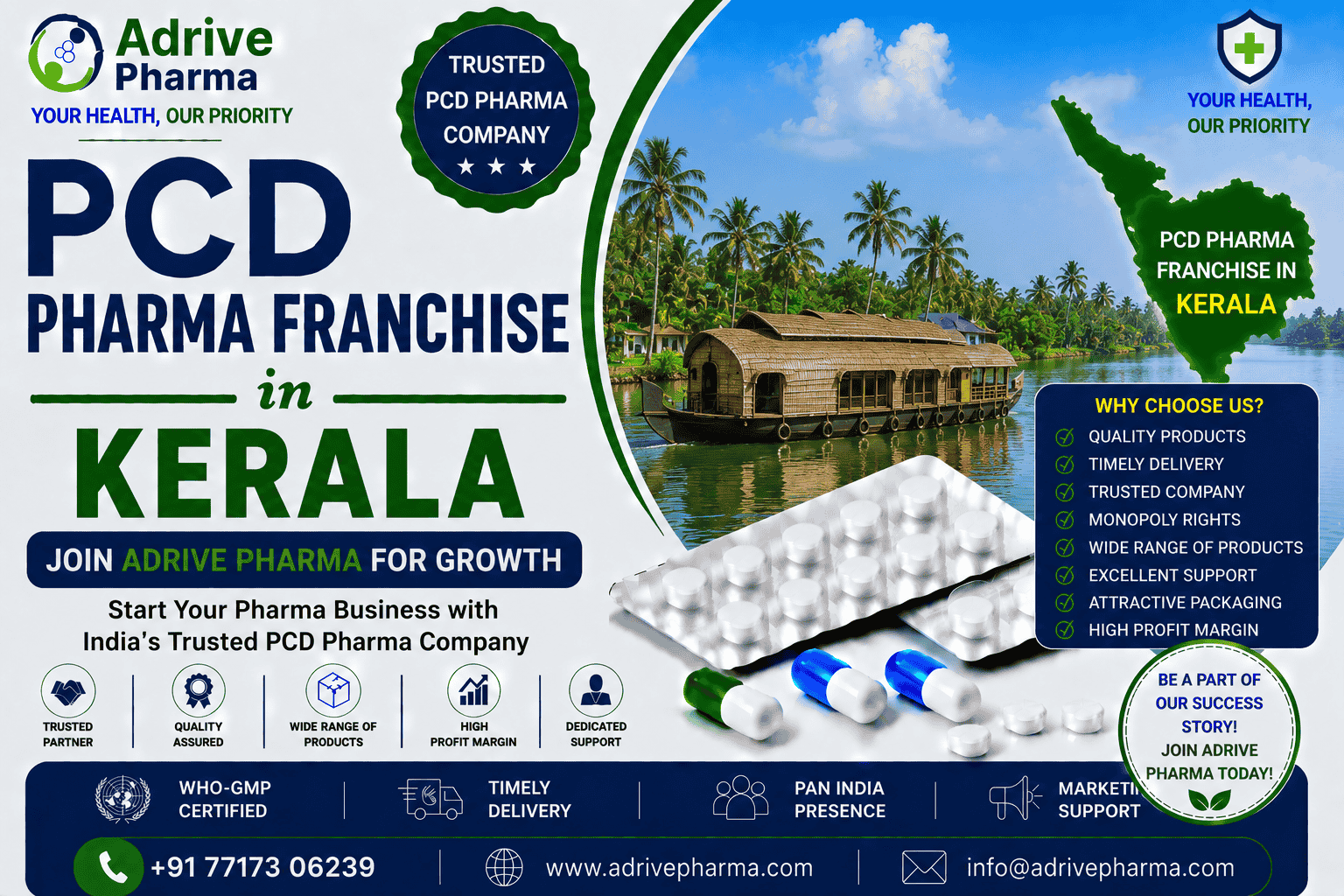 PCD Pharma Franchise in Kerala – Join Adrive Pharma for Growth