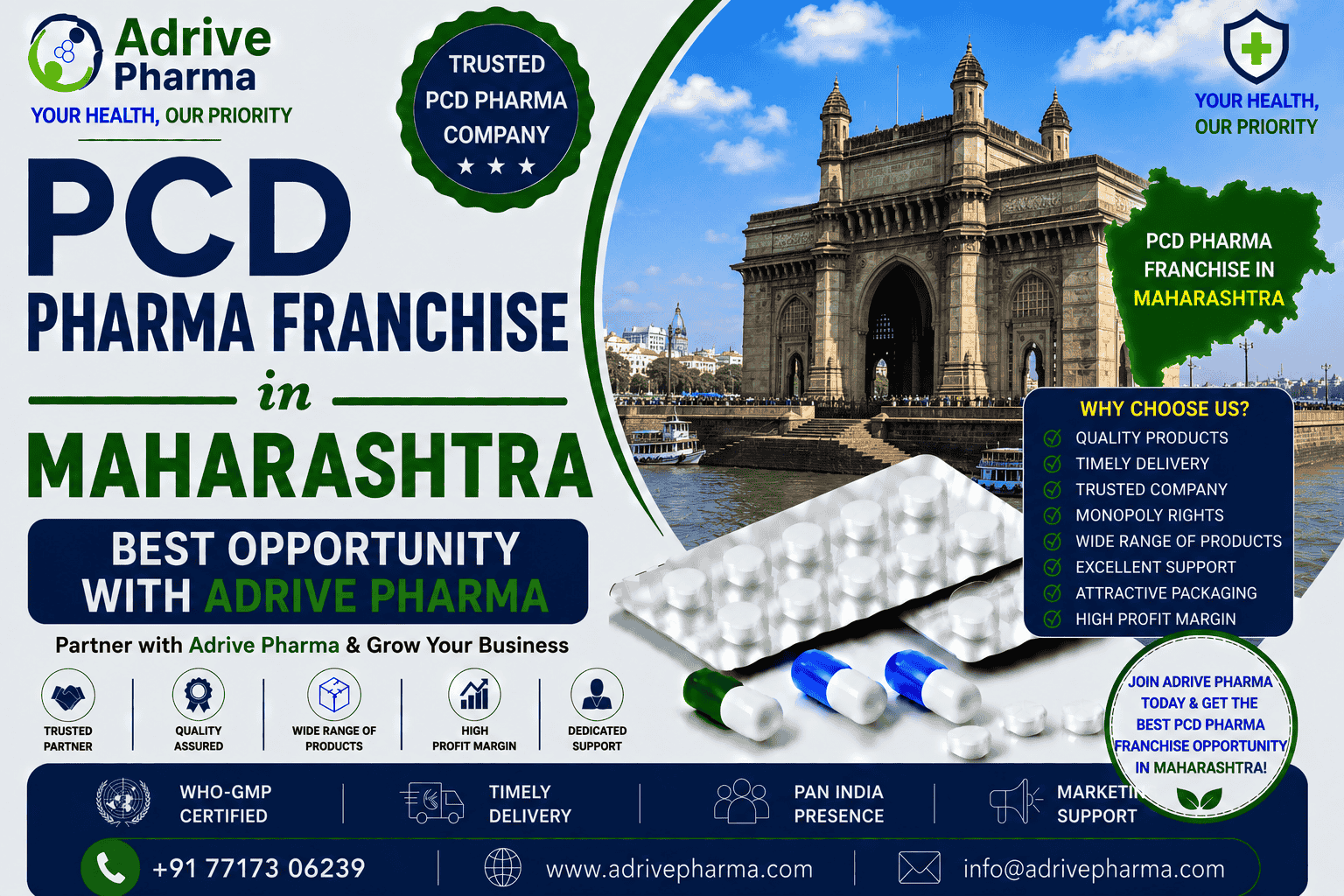 PCD Pharma Franchise in Maharashtra – Best Opportunity with Adrive Pharma