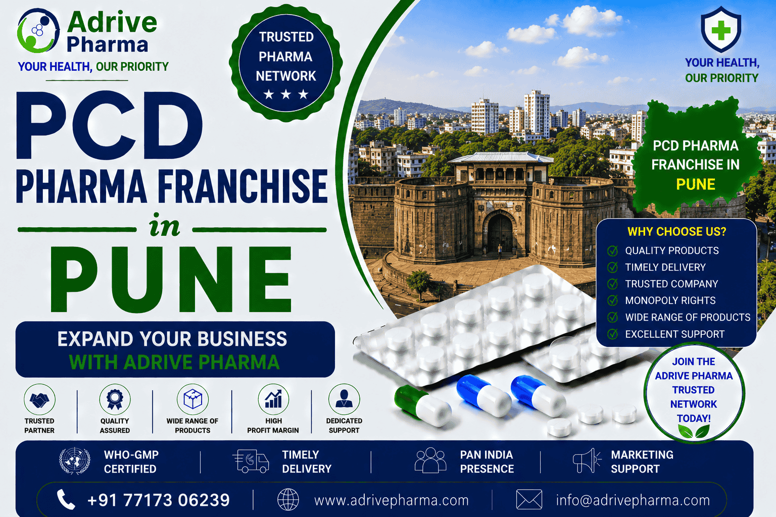 PCD Pharma Franchise in Pune – Expand Your Business with Adrive Pharma