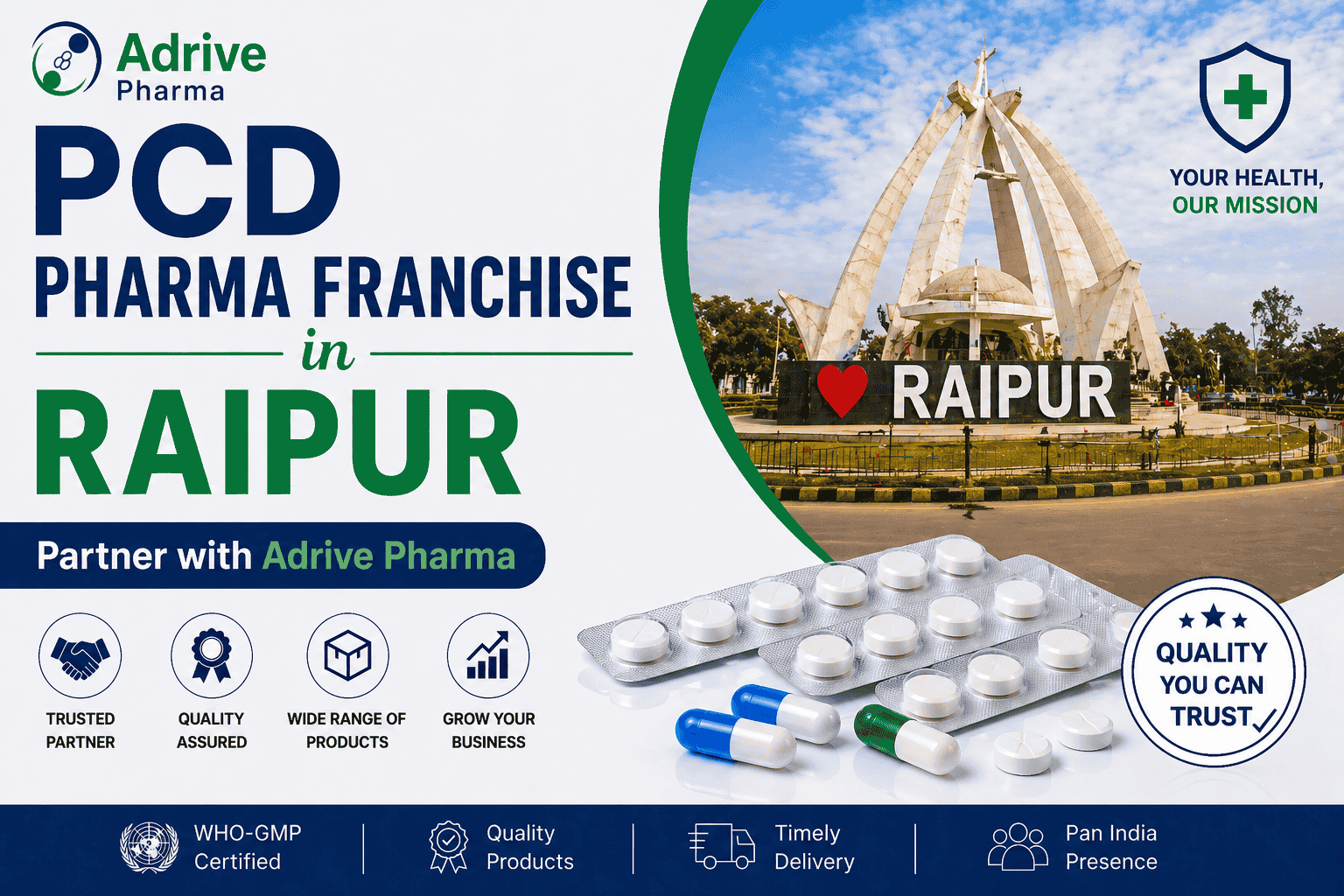 PCD Pharma Franchise in Raipur – Partner with Adrive Pharma