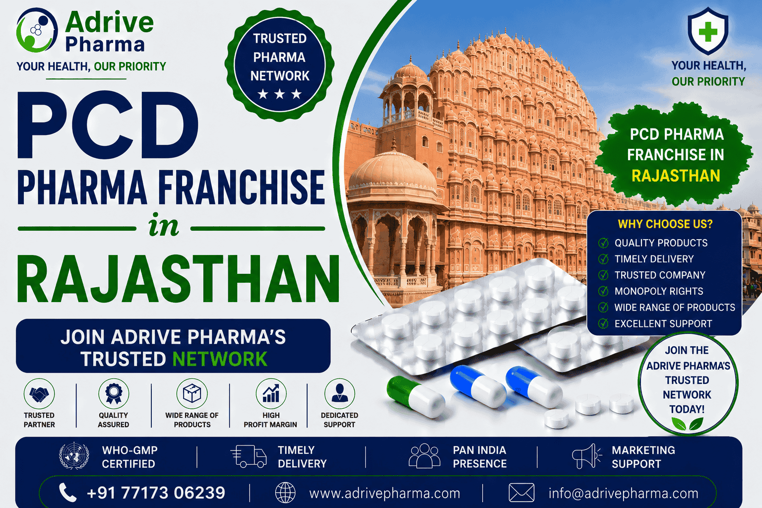 PCD Pharma Franchise in Rajasthan Join Adrive Pharma’s Trusted Network