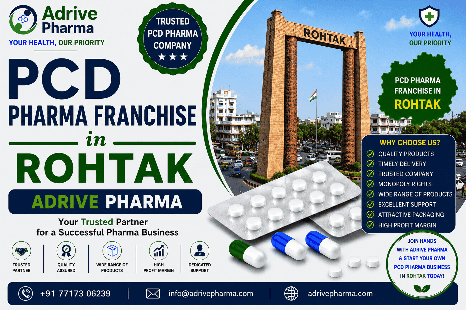 PCD Pharma Franchise in Rohtak – Adrive Pharma