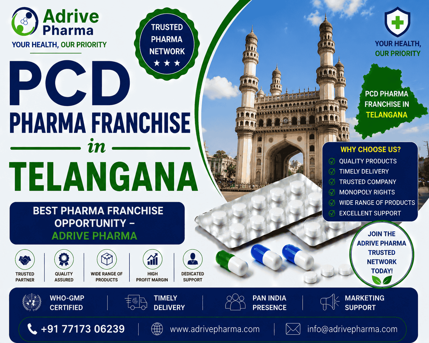 PCD Pharma Franchise in Telangana Best Pharma Franchise Opportunity – Adrive Pharma