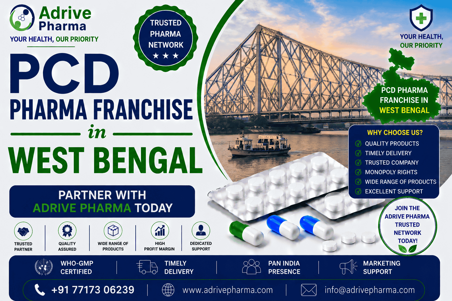 PCD Pharma Franchise in West Bengal Partner with Adrive Pharma Today