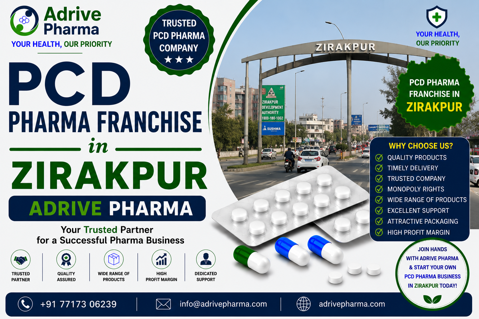 PCD Pharma Franchise in Zirakpur – Adrive Pharma